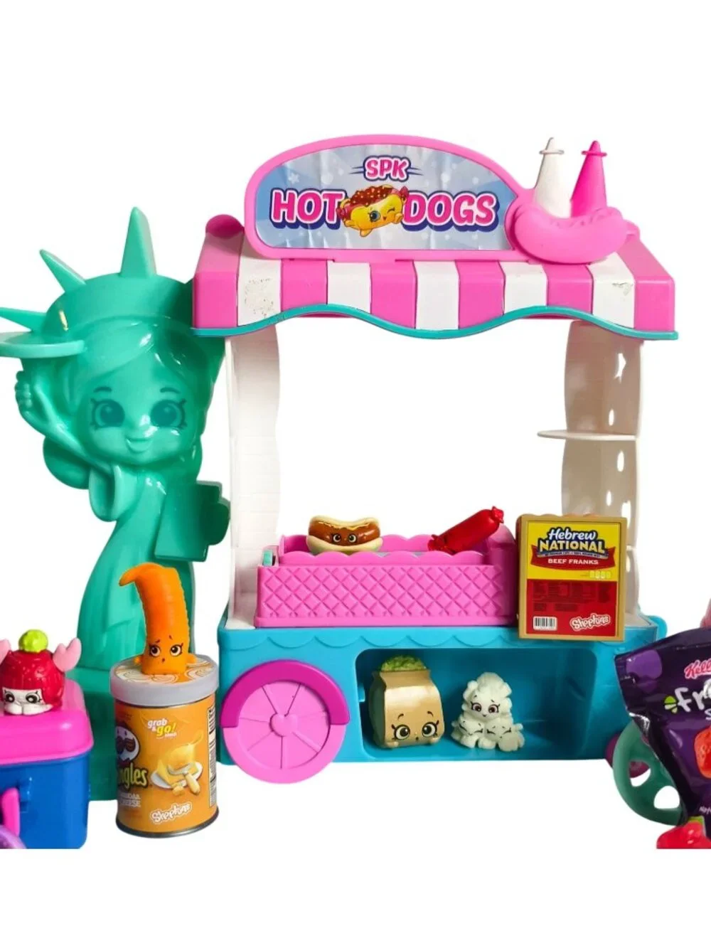 Shopkins Playset Bundle Lot Hot Dog Stand Eiffel Tower Scooter Real Littles